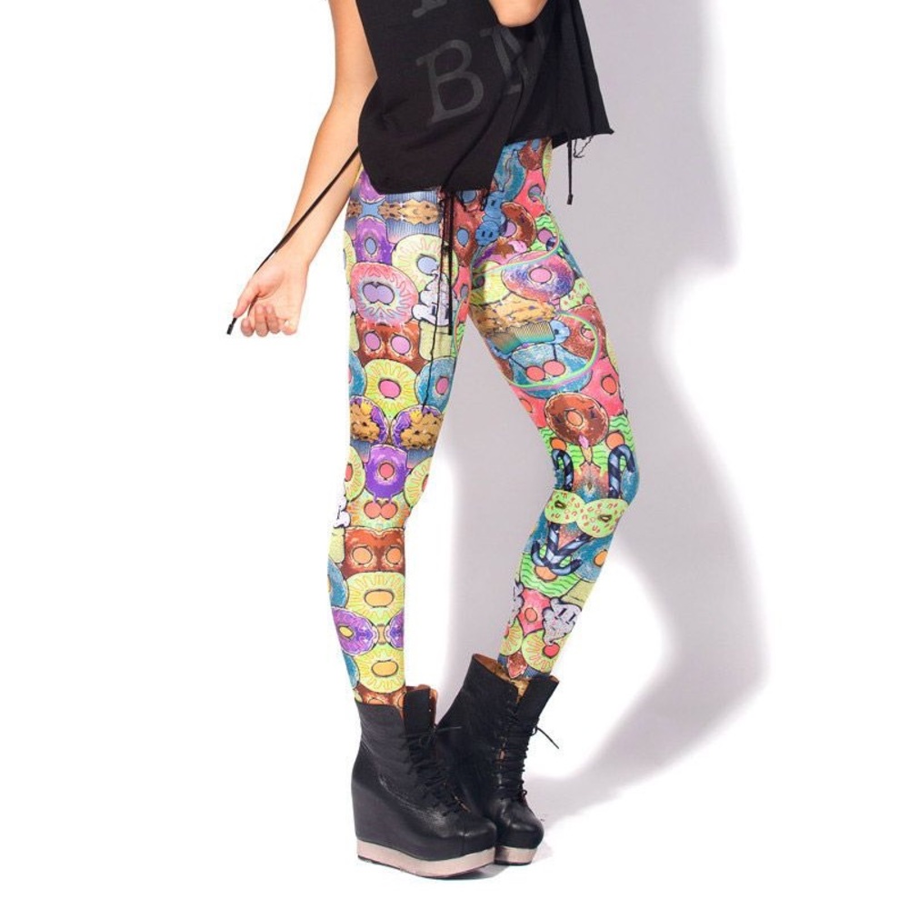 Blackmilk Neon Donuts Leggings